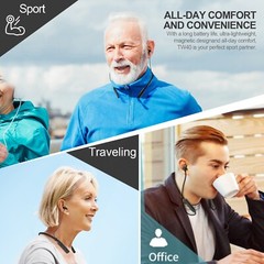 JINGHAO Rechargeable Hearing Aids Wireless Neckband Amplifier for Seniors US