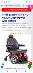 Pride Mobility Jazzy Elite HD Group 2 Heavy Duty Power Chair, Front Wheel Drive,