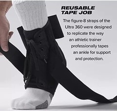 Ultra 360® Lace-Up Adjustable Ankle Brace – For Ankle Stabilization SMALL White