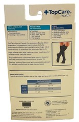 TopCare Health Mens Casual Compression Socks Knee High Black X-Large Made In USA