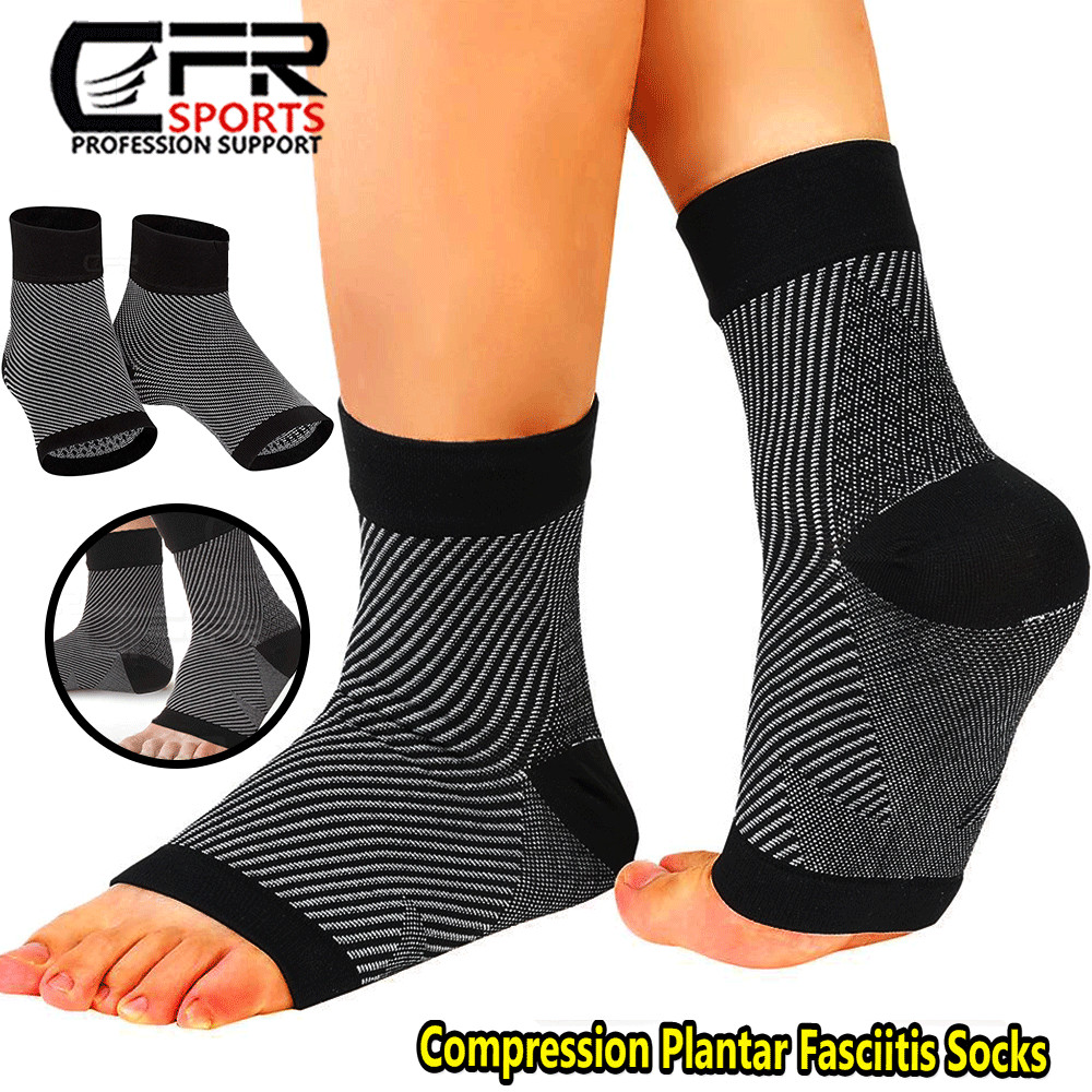 Foot Plantar Fasciitis Arch Support Compression Socks Ankle Heel Brace Copper CF