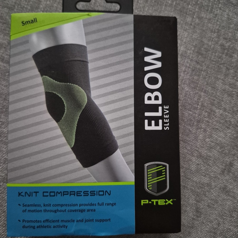 P-Tex Elbow Sleeve Knit Compression Size Small Color Black