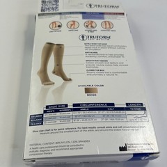 Truform 8865-5L 5XL Below Knee Closed Toe Stockings 20-30*mmHg Compression Beige