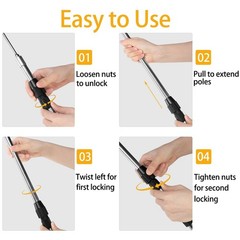 Telescoping Truck Cargo Grabber Tool, 6.5ft Heavy Duty Reach Retriever with Hook