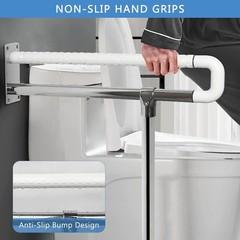 Sturdy Toilet Grab Bar 23.6 Inch Anti Slip Handicap Grab Bar Wall to Floor