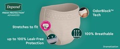 Depend Fresh Protection Women Ultimate Underwear 72-Count Size XXL waist 55‑64″