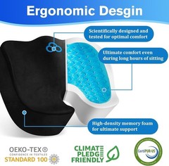 Large Anti-Slip Seat Cushion with Removable Cover – Perfect for Office & Car