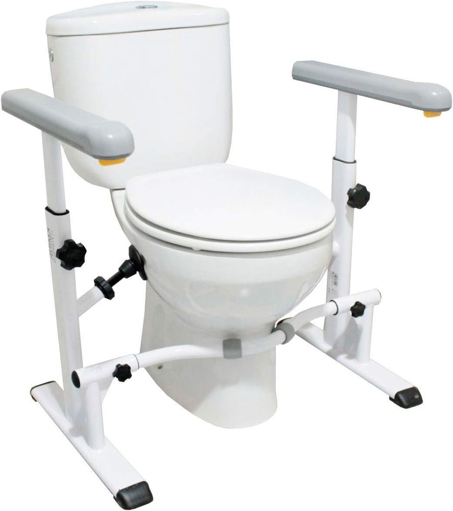 Toilet Safety Rails, Heavy Duty with Handles, Adjustable Height 330lb