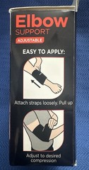 Equate ELBOW SUPPORT Adjustable Compression OSFM Left Or Right Contoured Design