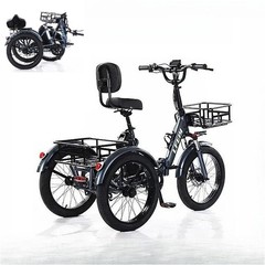 Adult electric tricycle, foldable,with a removable battery,350 W lightweight