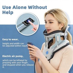 Cervical Neck Traction Device with Electric Pump – Adjustable Pain Relief Stretc