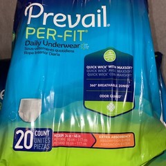 Prevail Per-Fit Unisex Incontinence Underwear – Medium Size, Bag of 20