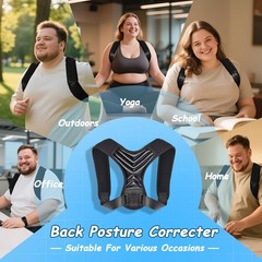 King Mills Plus Size Back Brace, Brace Posture XXX-Large, Black