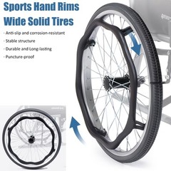 Yuwell H053C Manual Wheelchair Swing-Away Footrests 18in Seat Folding Transport