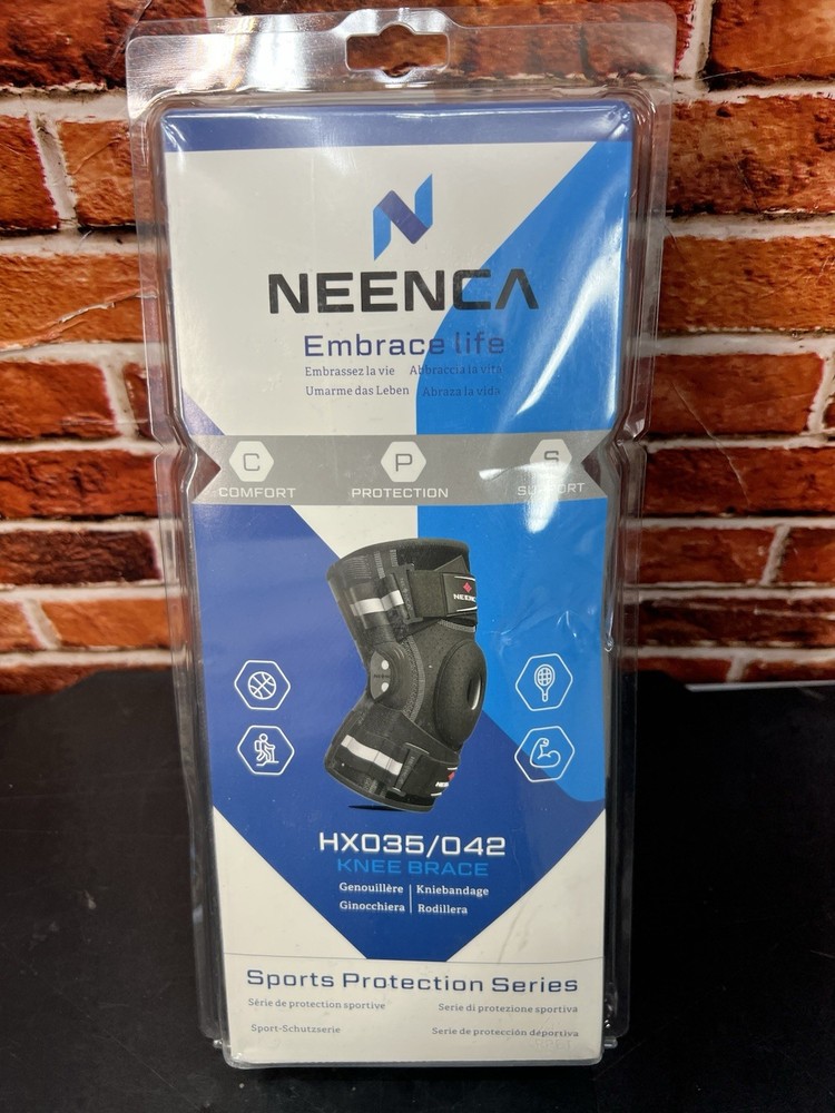 NEENCA Hinged Knee Brace L X-Strap ACL MCL Meniscus Support Black