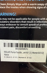 FEELLIFE Plantar Fasciitis Insoles High Arch Support Orthotic M 6-6.5 /W 8-8.5