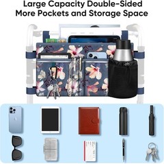 Large Walker Tote Bag Folding Walker Attachment Hands-Free Storage Basket Pouch