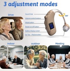 Single Bluetooth Rechargeable OTC Hearing Aid 3 Modes Left or Right Ear