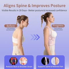 Posture Corrector for Women – 2-in-1 Back Brace & Shoulder Support, Adjustable F