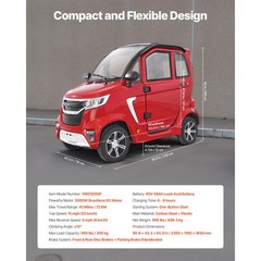 Uimoso 4-Wheel Enclosed Mobility Scooter for Seniors, 660lbs Capacity, 3-Seater