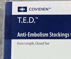 TED Anti Embolism Stockings Knee Length Closed Toe – Small Long – Black 4572 NIP