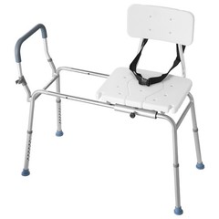 VEVOR Sliding Shower Chair Tub Transfer Bench with Cut-Out Seat Backrest 400 lbs