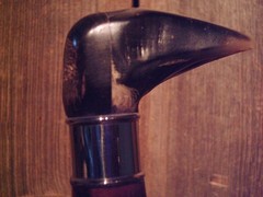 walking stick cane DEER HOOVE & NATURAL GROWN wood shaft custom made in the USA