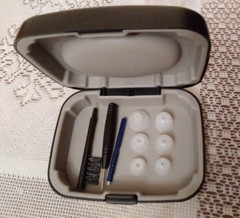 Hearing Aid Case and Accessories – Tips, Guard, Brush/Volume Adj., Screwdriver