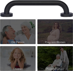 2 Pack Bathroom Grab Bar, Supregear 12 Inch Length Black Shower Safety Grab Bar,