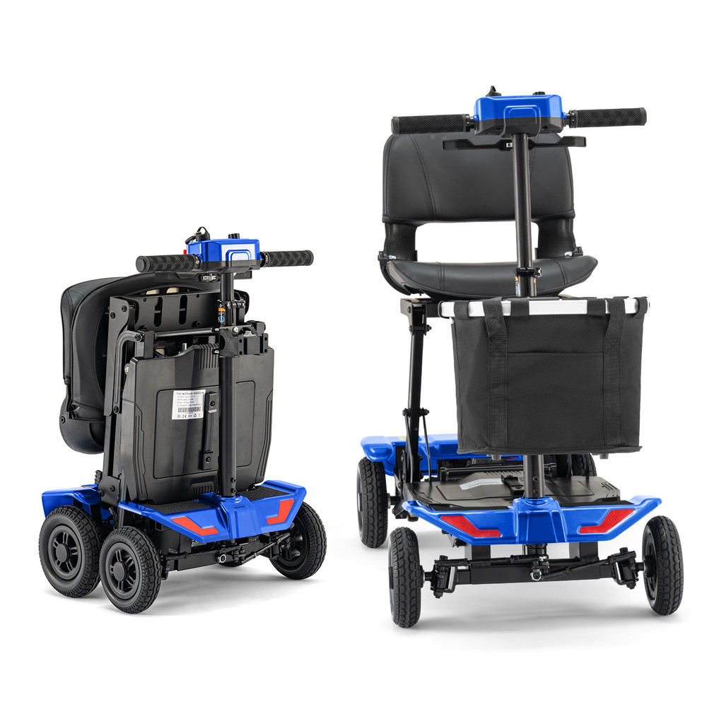 4 Wheels Folding Mobility Scooter Power Wheel Chair Electric Device Adult Travel