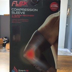 Flex Fitness Elbow Compression Sleeve L/XL Breathable Flexible Black Unisex