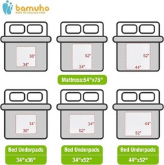 1 PC Bed Pads For Incontinence Washable Extra Large 44×52 In 4 Layers Full