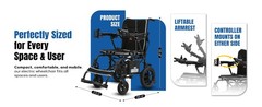 ROBTWOK Lightweight Electric Wheelchair 265lbs Capacity Comfortable for Travel