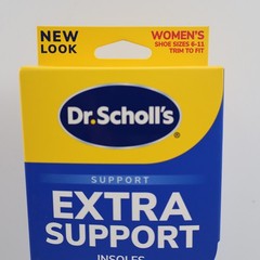 2 PAIRS Dr. Scholl’s Extra Support Shoe Insoles for Plus & Tall Women, Size 6-11