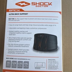 New! Shock doctor ultra back support level three size L/XL 34–38