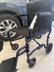 Equate Steel Folding Transport Wheelchair with 19″ Seat, Black, 300 lb Capacity