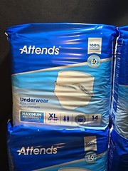 56 Count Attends Disposable Underwear Unisex Men Women X-Large Size Waist 58-68″