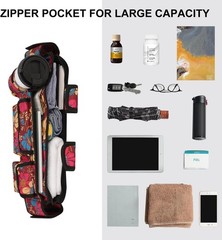 Durable Water-Resistant Walker Basket Pouch with Zippered Compartment – Floral