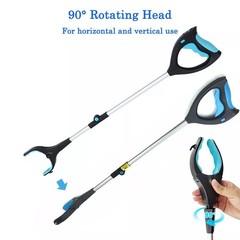 32″ Foldable Grabber Reacher Tool with Magnet & Light Heavy Duty Pick-Up Stick