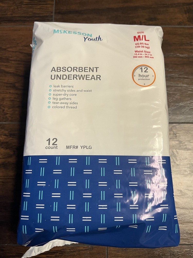 McKesson Youth Absorbent Underwear Size M/L 12 Hours