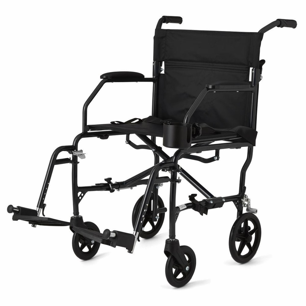 Medline MDS808200F3R Ultralight Transport Chair Folding 300 lb Excellent