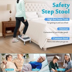 Medical Foot Stool Metal Step Platform Heavy Duty Adjustable Stepping Stool A…