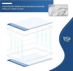 Commode Liners Disposable Waste Bags Fits All Standard Bedside Portable To