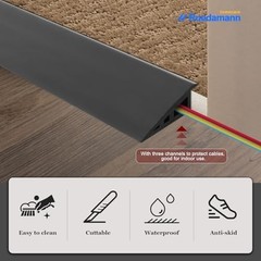 3.3 Ft Rubber Threshold Transition Strip Ramp – Edge Reducer for Doorways, Floor