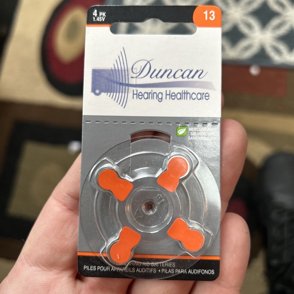 SIZE 13 1.45V MF Hearing Aid Batteries Four Pcs NIP
