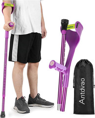 Folding Crutch (X1 Unit) Forearm Crutch Anti-Drop Cuff Reduces the Hassle of Pic