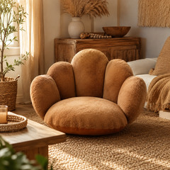 Paw Shaped Plush Seat Cushion 20x20in Fuzzy Chair Pad Patio Bedroom Floor Decor