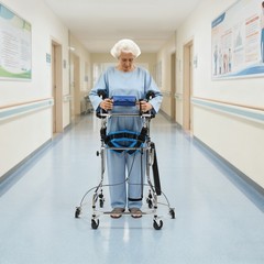 Adult Standing Walker 8-Wheels Walking Aid for Men Adjustable Height & Width
