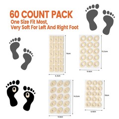 60 Pieces Corn Cushions, Soft Latex Foam Self Adhesive 60 Pieces, Beige
