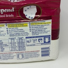 Vintage Depend Fitted Briefs 18 Diapers Large 1996 USA Leakage Barrier 90s NOS